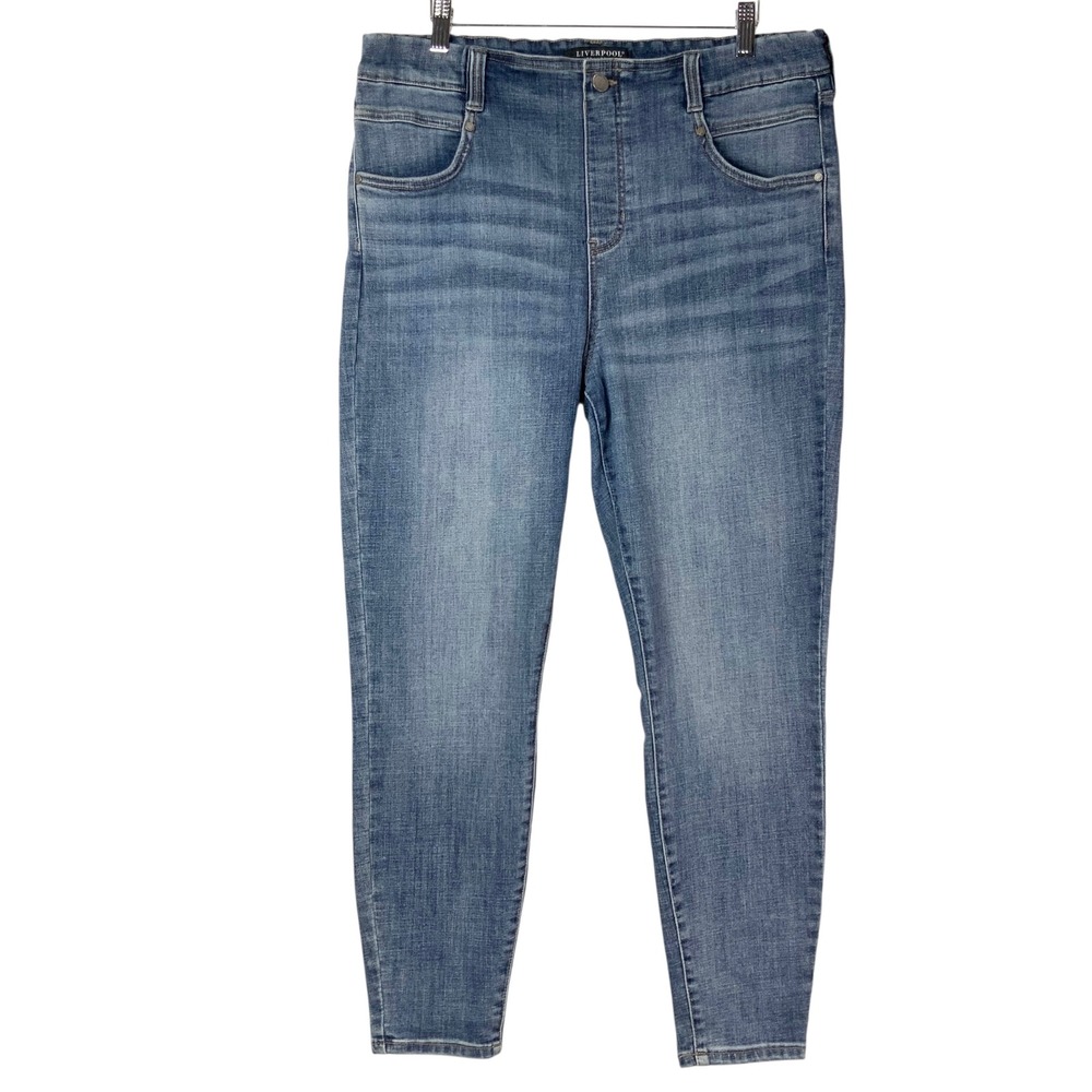 Liverpool Gia Glider East Canyon Skinny Crop Jeans 14 Pull-on High Rise Denim